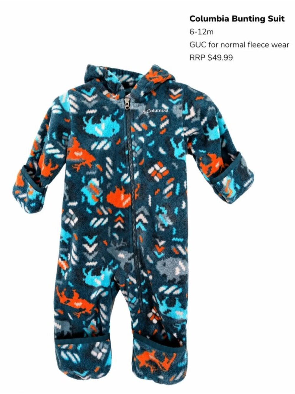 Columbia Bunting Suit  6-12m Baby Clothing
